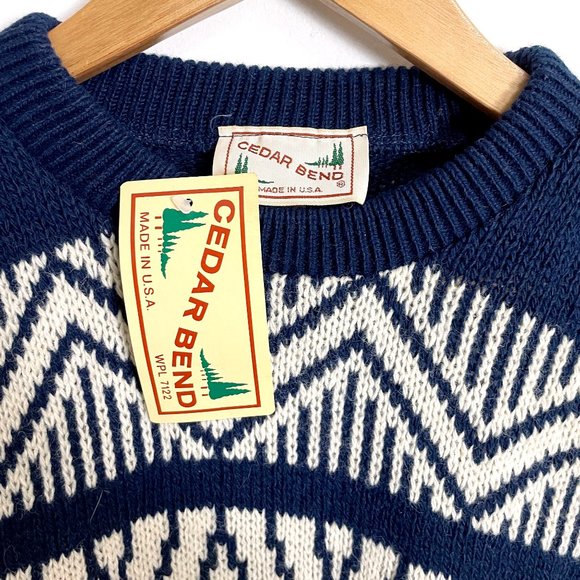 90s wool blend nordic pullover sweater - NWT - size large - Picture 7 of 7